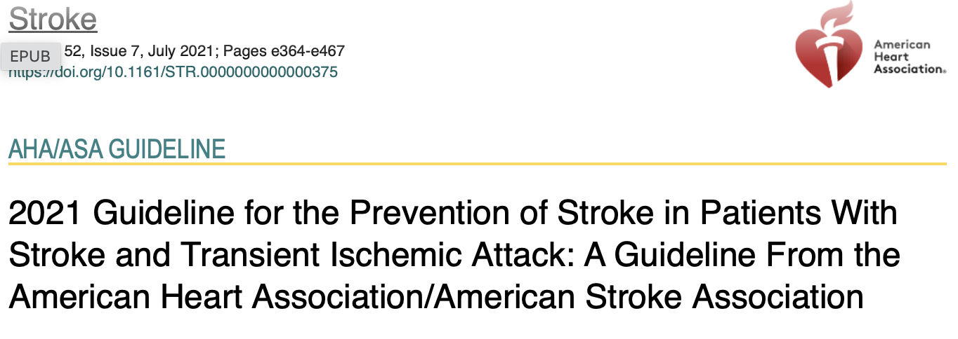 Stroke Prevention guidelines